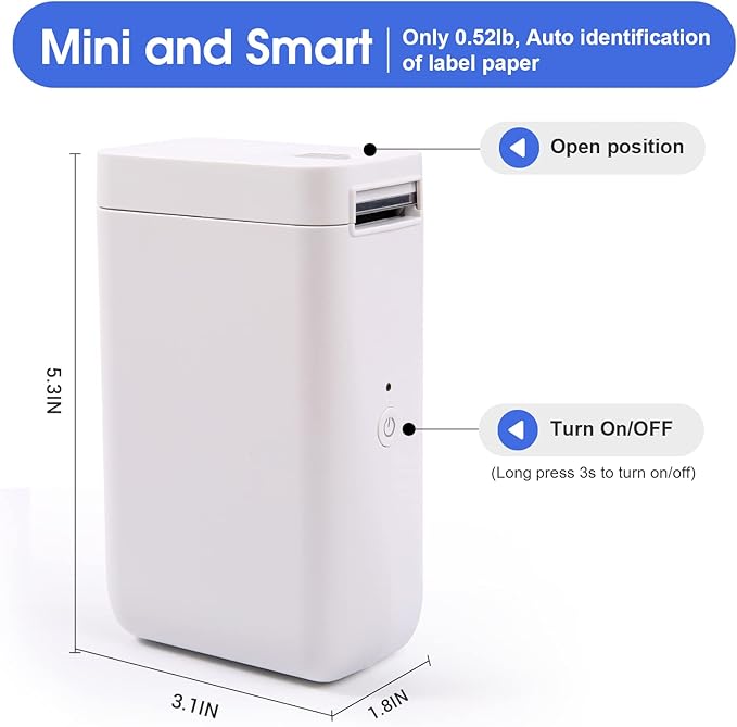 NIIMBOT D101 Label Maker, Handheld Thermal Label Printer with Tape, Easy to Print 0.5 to 1 Inch Width Inkless Label Maker for School Name, Cable Labels, Business Price Tags, Home Storage