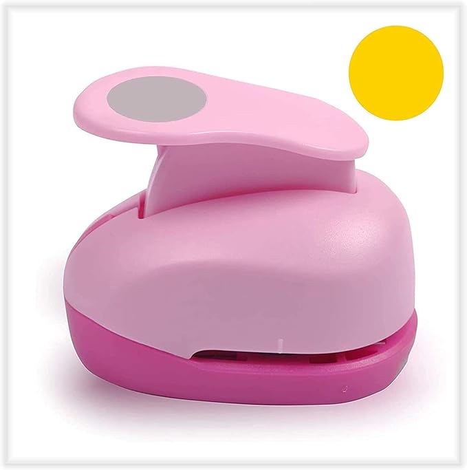 BearBoss 2 Inch Circle Punch, Hole Punch Shapes, Paper Punch Set for Scrapbooking Festival Paper Greeting Card DIY Albums Photos (Pink)