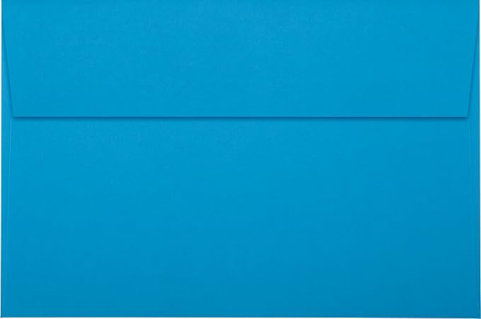 LUXPaper A9 Invitation Envelopes | Peel & Press | 5 3/4" x 8 3/4" | Pool Blue | 80lb. Text | 50 Qty