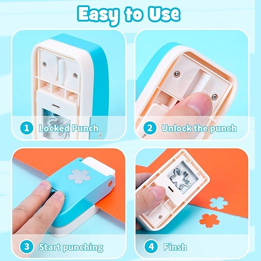 UCEC 1 inch Flower Punch, Paper Punch, Craft Hole Punch, Craft Lever Punch for Paper Crafting Scrapbooking, Handmade Card-Making, Invitations, Decorations, Gift Tags