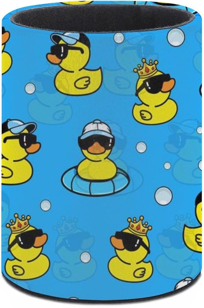 Cute Duck Pen Holder Pencil Organizer Cute Pencil Cup Desk Decor Makeup Brush Holder PU Multifunctional Office Suppliesfor Home Classroom School