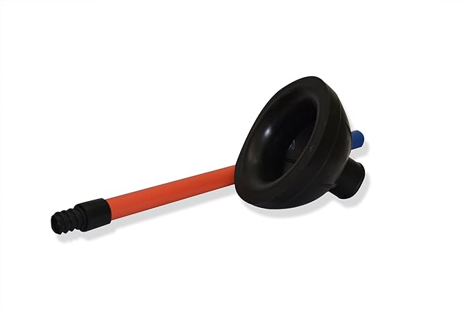 Heavy-Duty Toilet Plunger | Sink, Drain, & Toilet Clog Remover with a High-Grade Suction Cup | Bathroom Plunger for Commercial & Industrial Use | Flange Plunger for Toilet, Red Handle