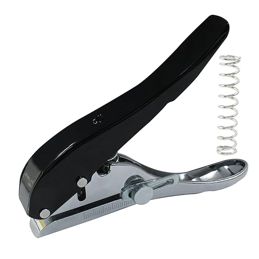 3 mm Single Hole Punch, Portable Hand Held Paper Hole Puncher, Black Long Hole Punch for Paper, Cards, Plastic