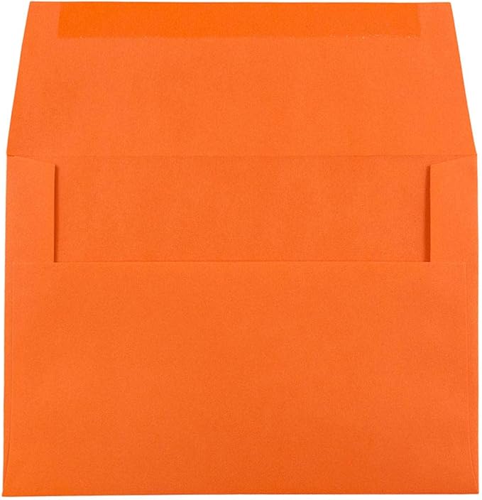 JAM PAPER A6 Colored Invitation Envelopes - 4 3/4 x 6 1/2 - Orange Recycled - 100/Pack