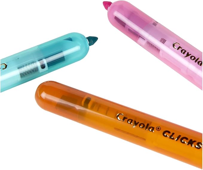 Crayola Clicks Retractable Tip Markers (10ct), Stocking Stuffers for Kids & Toddlers, Cone Tip Washable Art Marker Set, Coloring Book Supplies, No Dry, 3+