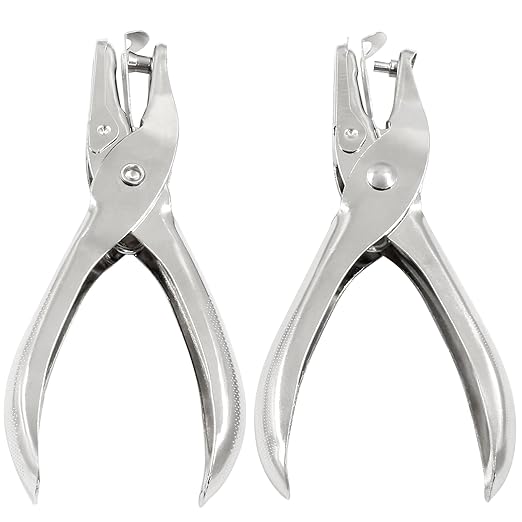 2Pcs Small Mini Metal Hole Punchers, 1/8” & 1/4” Tiny Circle Shaped Hole Handheld Paper Punch Punchers for Greeting Cards, Paper, Invitations, 8 Sheet Punch Capacity