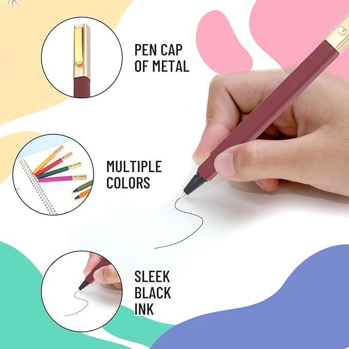 36 Pack Gel Pens 0.5mm Pens Fine Poin Smooth Writting for Journaling Coloring, Black Gel Ink Pens Cute Roller Pen Quick Drying Ballpoint Pen for Office School Supplies