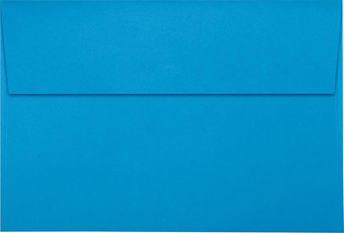 LUXPaper A8 Invitation Envelopes | Peel & Press | 5 1/2" x 8 1/8" | Pool Blue | 80lb. Text | 50 Qty