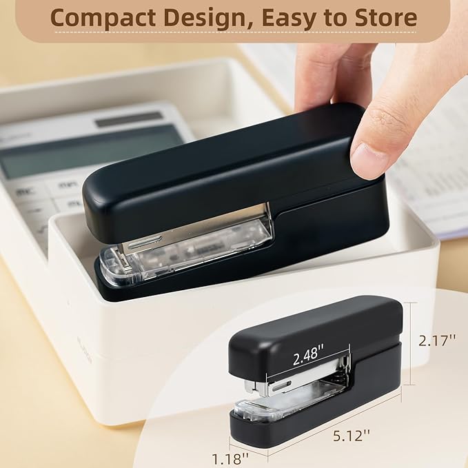 deli Stapler, Desktop Staplers with 1660 Staples and Integrated Staple Remover, 40 Sheet Capacity Office Stapler, 2 Pack, Black