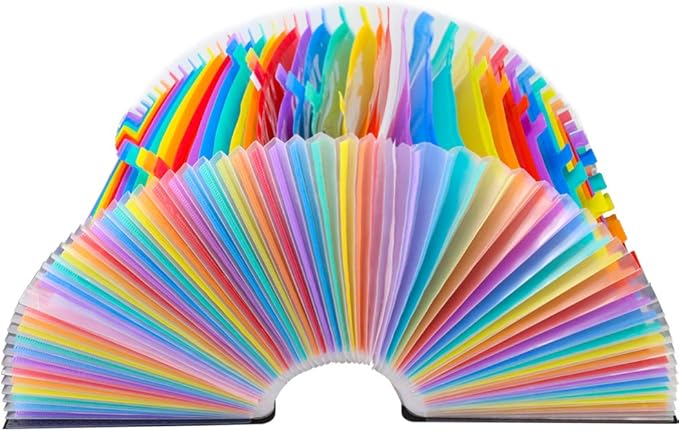 AFMAT AF01 Accordian File Organizer, 60 Pockets Large Expanding File Folder Organizer with Blank Labels, Letter/A4 Size Accordion Files Organizers Expandable for Receipt, Bill, Tax, Legal