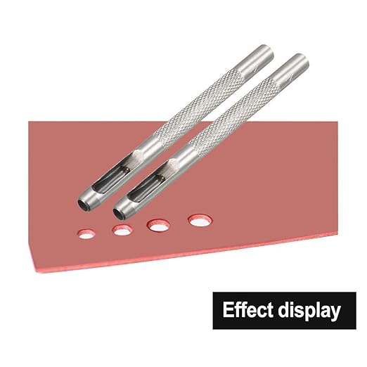 Spurtar 9 PCS Leather Hollow Round Hole Punch 3/32''-25/64'' Carbon Steel Heavy Duty Leather Hole Punch Set for Vinyl Gasket Watch Belt Canvas with Storage Bag