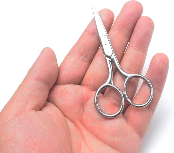 Professional Grooming Scissors for Personal Care Facial Hair Removal and Ear Nose Eyebrow Trimming Stainless Steel Fine Straight Tip Scissors Men