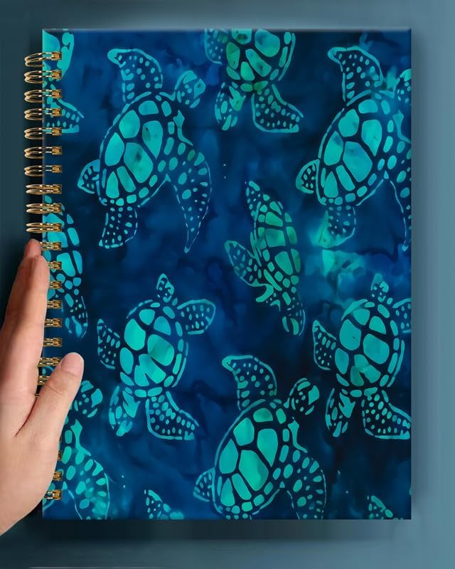 Spiral Journal Notebook,A5 Hardcover Lined Journals for Women Girl 6 x 8.3 in,120 Pages Thick Paper,Cute College Ruled Writing Notebook for Gifts Office Work School(Watercolor Blue Turtle)