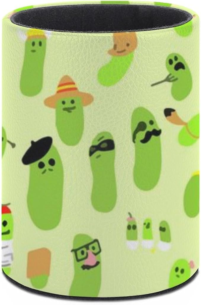 Cute Pickles Pen Holder Pencil Organizer Cute Pencil Cup Desk Decor Makeup Brush Holder PU Multifunctional Office Suppliesfor Home Classroom School