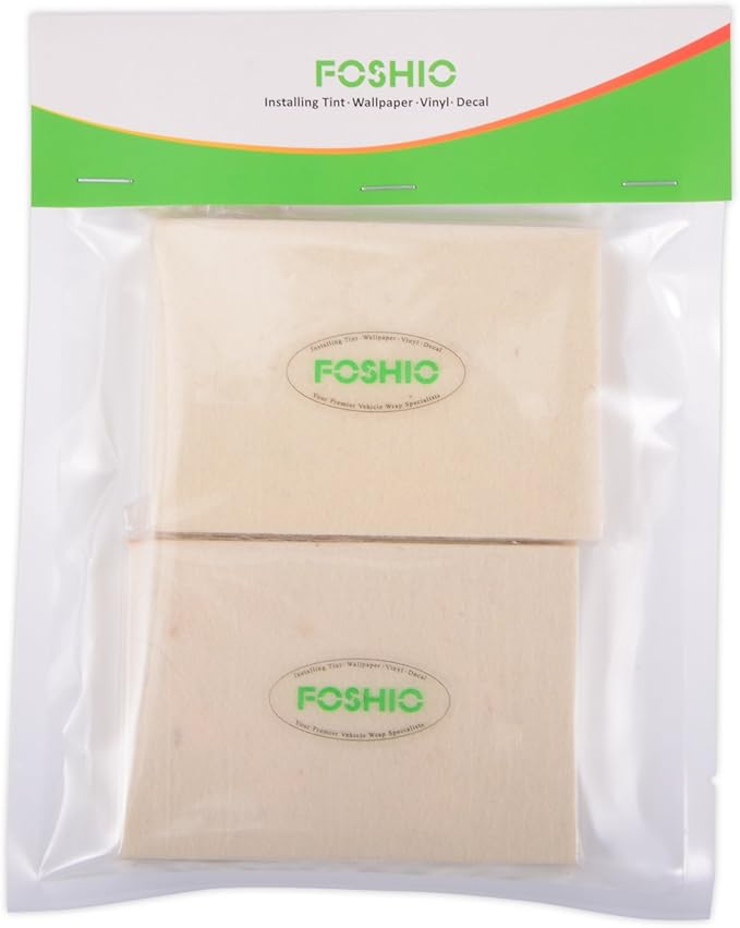 FOSHIO White Soft Felt Squeegee Automotive Vinyl Wrapping Tool - Soft Material Window Tint Film Installing Tool,Pack of 2