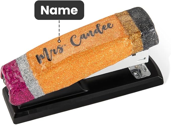 Personalized Glitter Stapler for Teacher with Name, Custom Back to School Supplies Appreciation Gift for Teacher