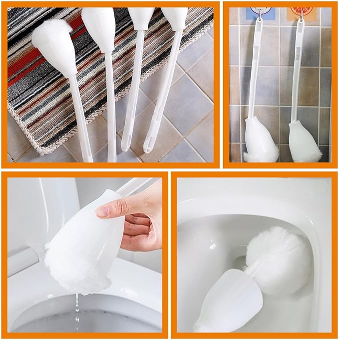 Abaodam Toilet Brush with Soft Bristles 15.35 Inch Ergonomic Handle Bathroom Cleaning Brush for Stubborn Stain Removal and Hygienic Toilet Maintenance