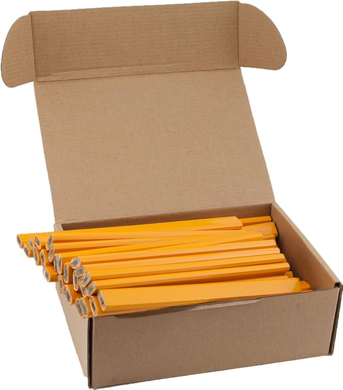 GRAPHITE Hard Lead Carpenter Pencil #2 Lumber Pencil (72) PCS - Industrial Pencil Wood Flooring Marker for Wood Working Tools Marking & Concrete Marking - Yellow