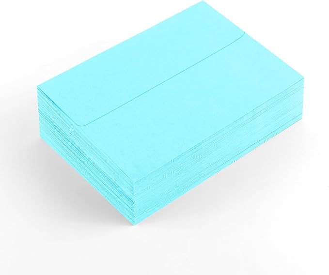 50 Pack A4 Sky Blue Self Seal Envelopes, 4x6, Printable, Modern, Wedding, Perfect for Invitations, Business Cards, Baby Showers, Greeting Cards