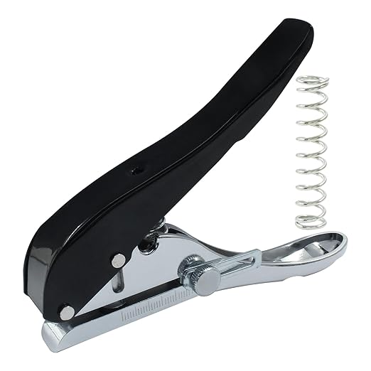 10 mm Single Hole Punch, Portable Hand Held Paper Hole Puncher, Black Long Hole Punch for Paper, Cards, Plastic