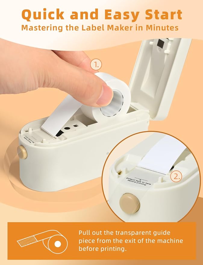 MakeID E1 Q1 Label Maker Tape Refills, 16mm x 4m (0.63" x 13') Continuous Sticker Thermal Laminated Waterproof Self-Adhesive Multipurpose Labeling Tape Replacement