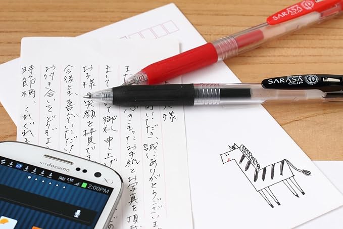 Zebra Pen Sarasa Clip Retractable Gel Pen, Medium Point, 0.7mm, Black Ink, 10-Pack (41211)