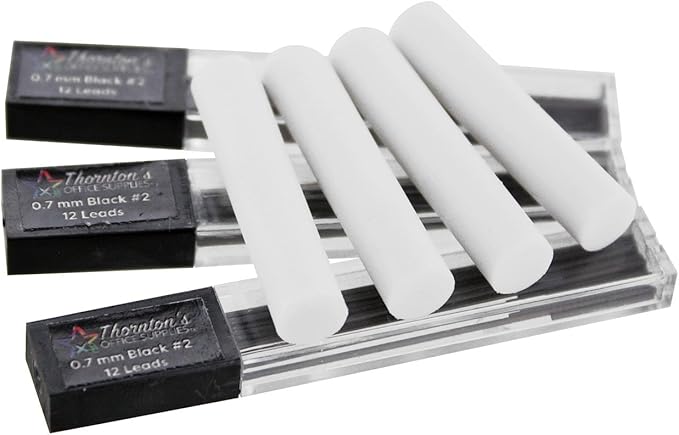 Thornton's Office Supplies ClearGrip Mechanical Pencil Starter Set 0.7mm Assorted Colors Pack of 12 Automatic Drafting Lead Pencil for Fine Drawing & Handwriting