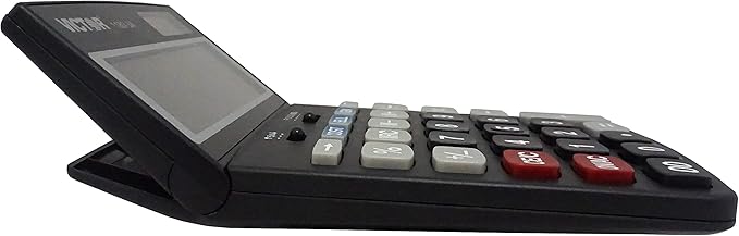 Victor 1180-3A 12-Digit Standard Function Calculator, Battery and Solar Hybrid Powered Adjustable Angle LCD Display, Great For Home and Office Desks, Black