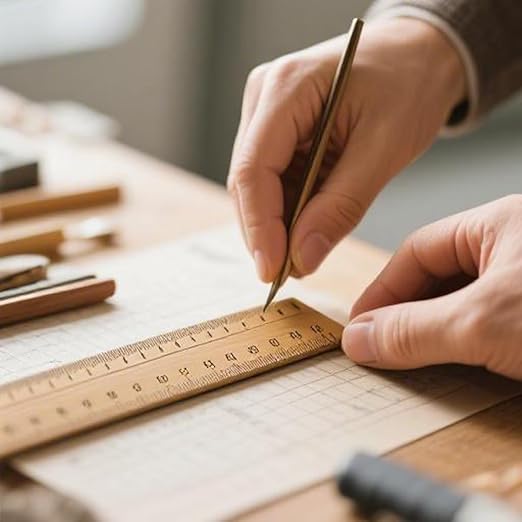 SINJEUN 216 Pack 6 Inch Wood Ruler, 2 Scales 15 cm Wooden Straight Rulers Double-Sided Scale Ruler Measuring Tool for Students School Home Office Architects Engineers