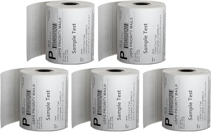FungLam Thermal Labels 4x6 Direct Thermal Shipping Labels, 20 Rolls with 250 Labels/Roll, 1'' Core, Compatible Zebra 2844 ZP-450 ZP-500 ZP-505 Thermal Printer Label