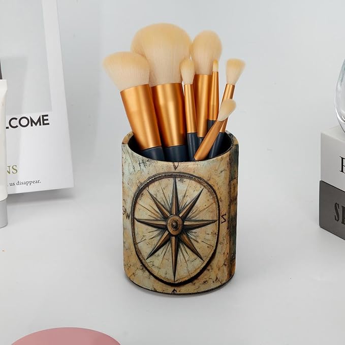 Pen Holder_Compass Pencil Holder for Desk Makeup Organizer Office Supplies for Home,Kids and School