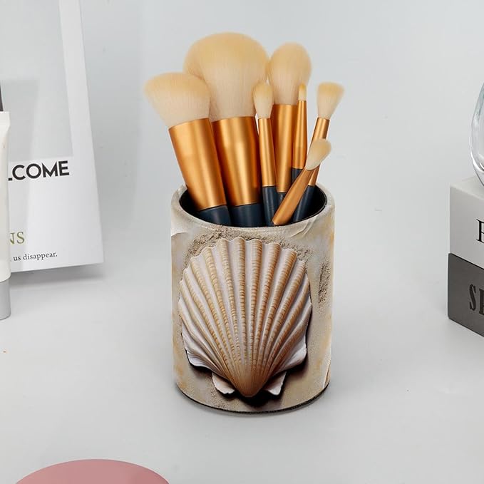 Pen Holder For Your Desk, Pencil Holder Organizes All Pens, _Shell Sand (1) Pen Cup For Your Office Decor