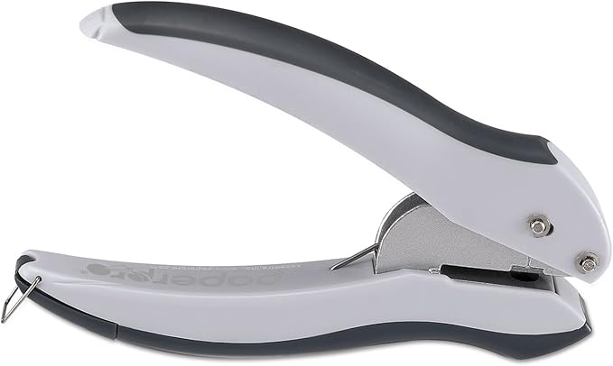 Bostitch Office EZ Squeeze One-Hole Punch, 10 Sheet Capacity, Lightweight, Gray/Blue (2402)