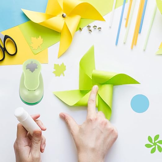 UCEC Paper Punches for Crafting, 1 Inch Craft Puncher, 6 Pcs Hole Punch Shapes Cutters for Paper Craft Heart, Circle, Star, Butterfly, Maple Leaf, Flower Punch Sets for DIY Projects Scrapbook
