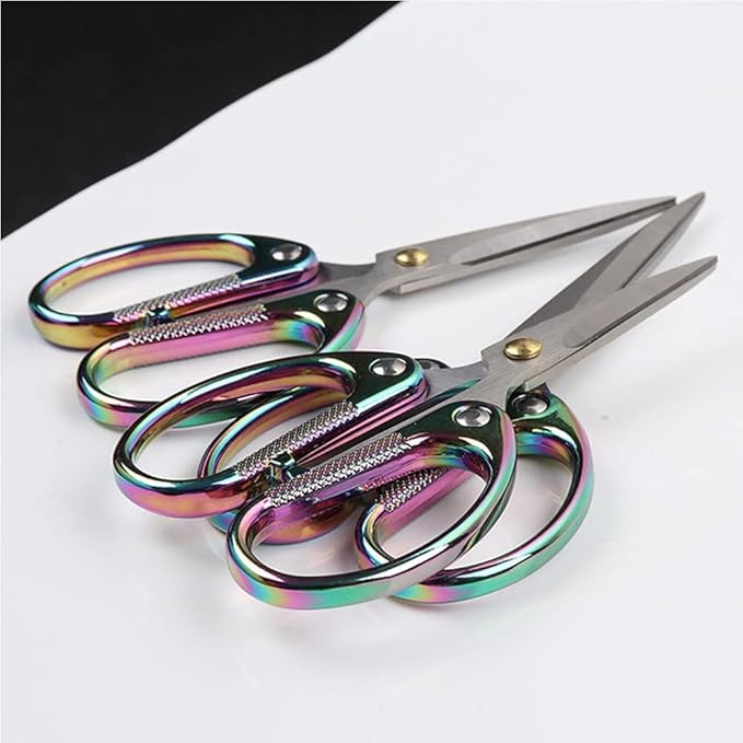 5" All Stainless Steel Office Scissors,Ultra Sharp Blade Shears,Sturdy Sharp Scissor for Office Home School Sewing Fabric Craft Supplies Multipurpose Scissors Colorful