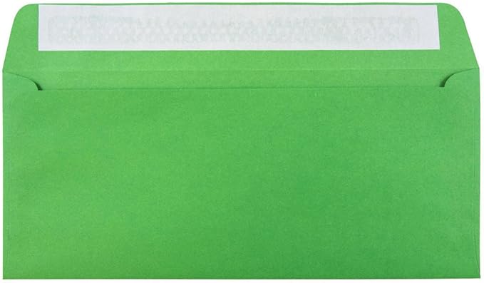 JAM PAPER #10 Business Colored Envelopes with Peel and Seal Closure - 4 1/8 x 9 1/2 - Green Recycled - 25/Pack