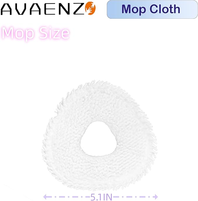 Avaenzo 12 Pack Replacement Mop Pads Compatible with Narwal Freo X/Z Ultra Z10 Freo Pro J3 J4 YJCC012 YJCC015 Microfiber Resuable Mop Cloth Robot Vacuum Cleaner Accessories, White