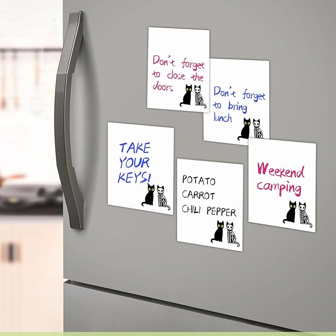 2 Pack Sticky Notes 3x3 Inches, Bright Cute Strong Sticking Power, Easy to Post for Home, Office, 80sheets/Pads, Black Skleton Cats