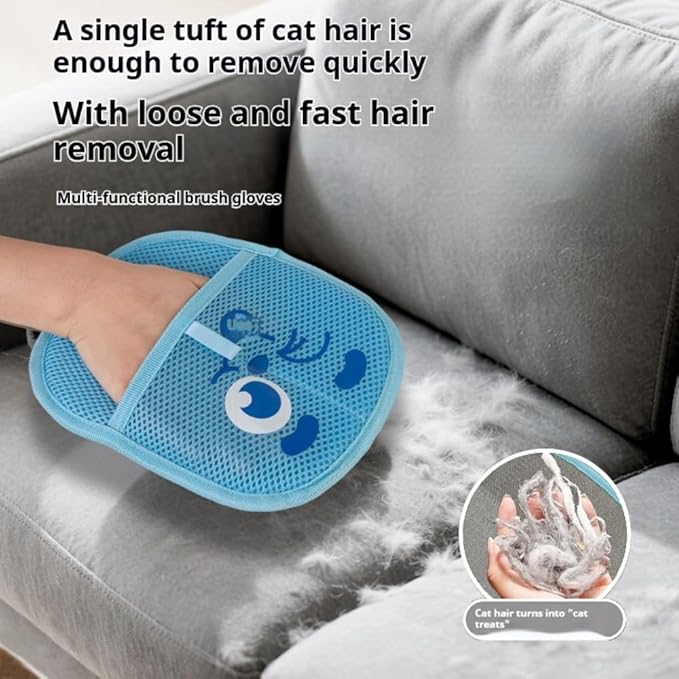 Sibkuy 2025 Thickened Electrostatic Pet Hair Removal Gloves for Dogs & Cats,Reusable & Washable Cat Hair Removal Glove, Pet Hair Remover Tool for Furniture Clothing, Couch, Carpet, Car Seat, Bed
