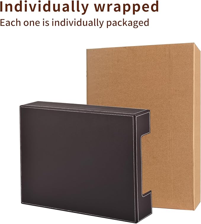 Leather Letter Tray, Office Supplies Desk Organizer for Mail Paper Files Magazines Jewelry Cosmetics,Luxury Letter Holder&Multipurpos Stackable Office Desktop Storage Box,Coffee