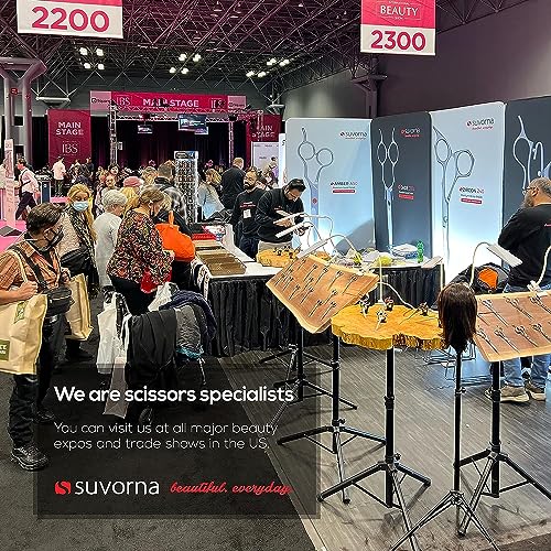 Suvorna 5.5" hair cutting scissors for professional, barber & hairdresser - hair shears for cutting, trimming, grooming, precision, facial hair - Right Hand hair scissors for men, women, kids, adults.