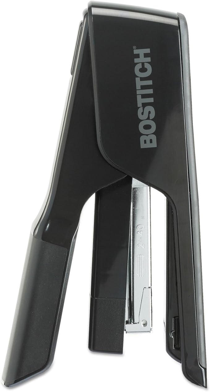 Bostitch Office EZ Squeeze 40 Sheet Flat Clinch Desktop Stapler, Reduced Effort, Black (B9040)