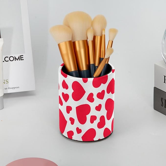 Pink Hearts Pen Holder Pencil Cup Holder for Desk Office Pen Organizer