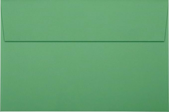 LUXPaper A9 Invitation Envelopes | 5 3/4" x 8 3/4"| Holiday Green | 80lb. Text | 50 Qty