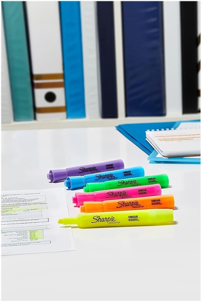 Sharpie Tank Highlighters, Fluorescent And Pastel Highlighters, Chisel Tip, Highlighter Markers Set, Assorted Colors, Value Pack, 36 Count - School, Office, Teacher Supplies