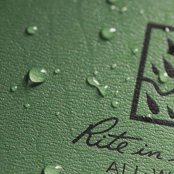 Rite in the Rain Weatherproof Hard Cover Notebook, 4.75" x 7.5", Green Cover, Universal Pattern (No. 970F)