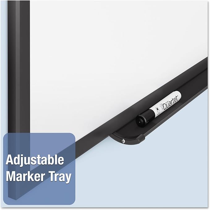 Quartet Magnetic Dry Erase White Board, 2' x 1-1/2 Whiteboard, Nano-Clean Surface Resists Ink Stains, Black Aluminum Frame (SM531B)