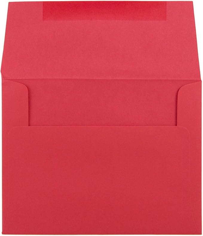 JAM PAPER A2 Colored Recycled Invitation Envelopes - 4 3/8 x 5 3/4 - Red Recycled - Bulk 1000/Carton