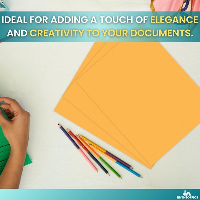 1InTheOffice Colored Copy Paper, Printer Paper, 20 lbs., 8.5" x 11", Goldenrod Pastel, 500 Pack