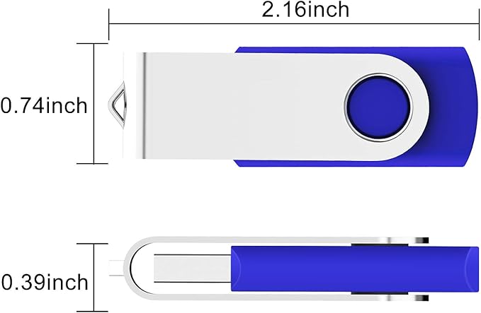 KEXIN Flash Drive 8GB 100 Pack USB Flash Drive 8 GB Thumb Drive USB Drive Bulk Jump Drive Swivel Pen Drive with LED Indicator 8G Blue